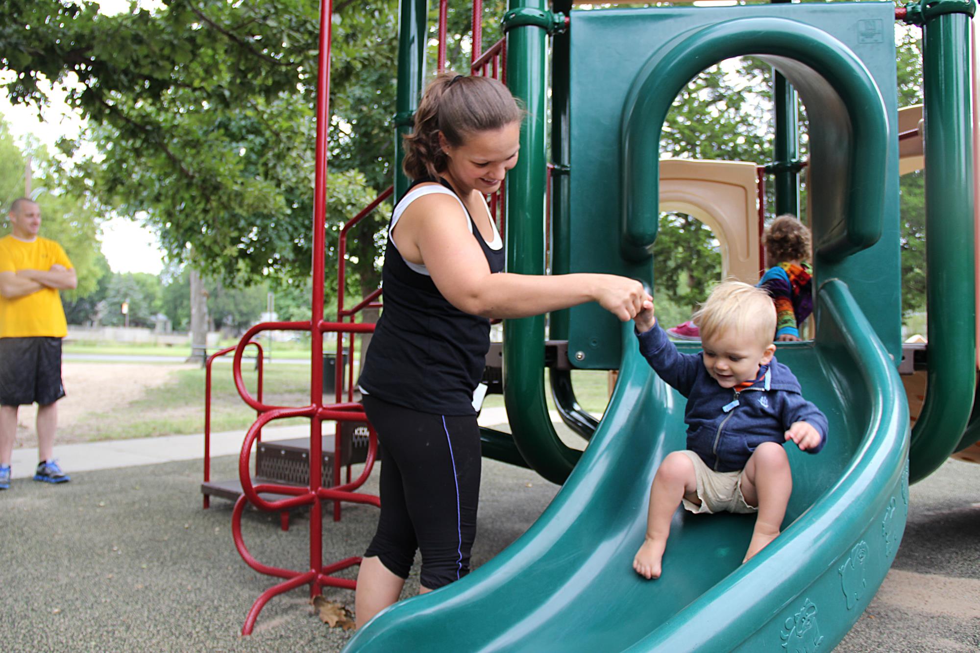 Family at playground