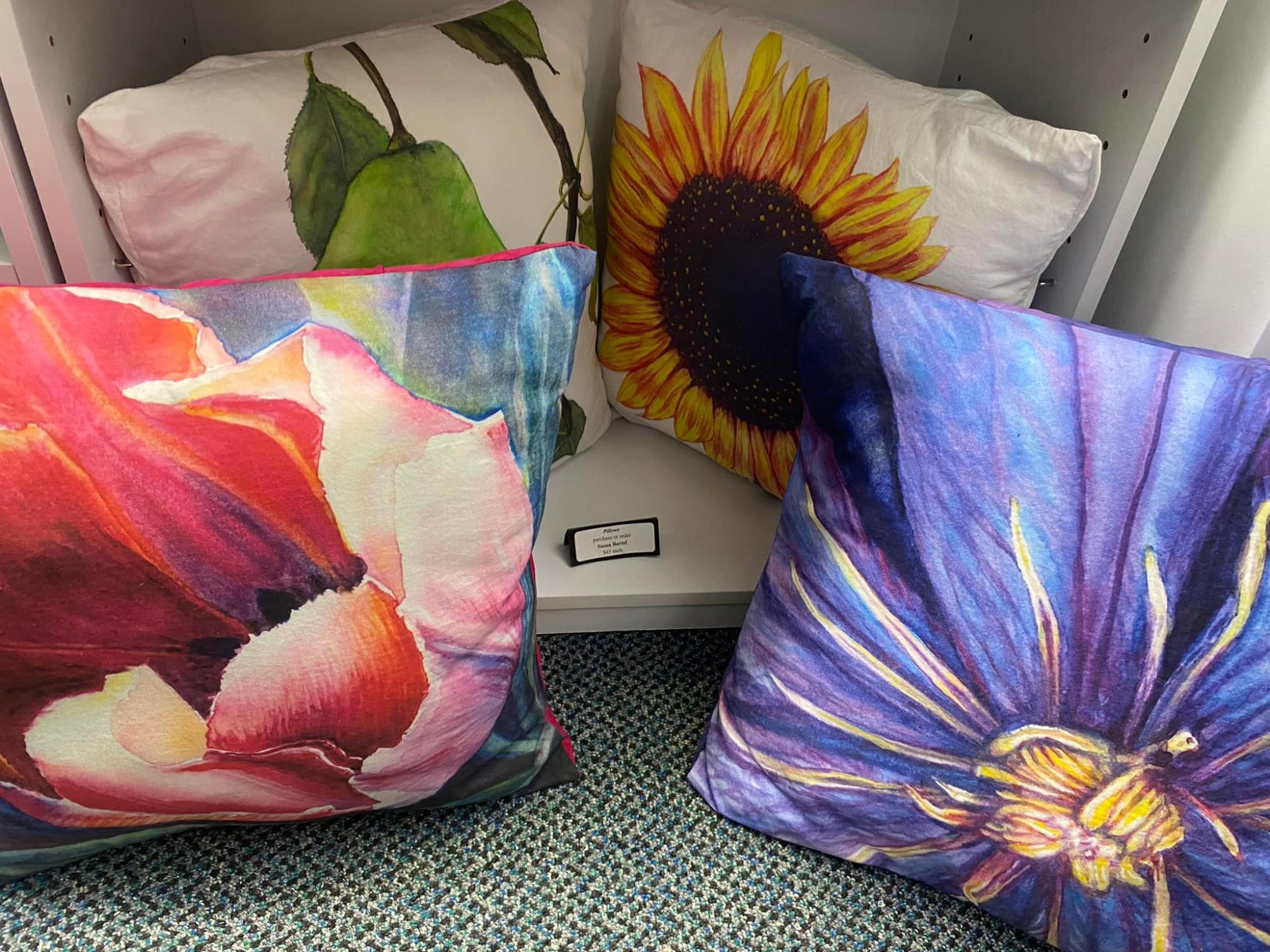 Pillows for sale at Carriage Factory Art Gallery