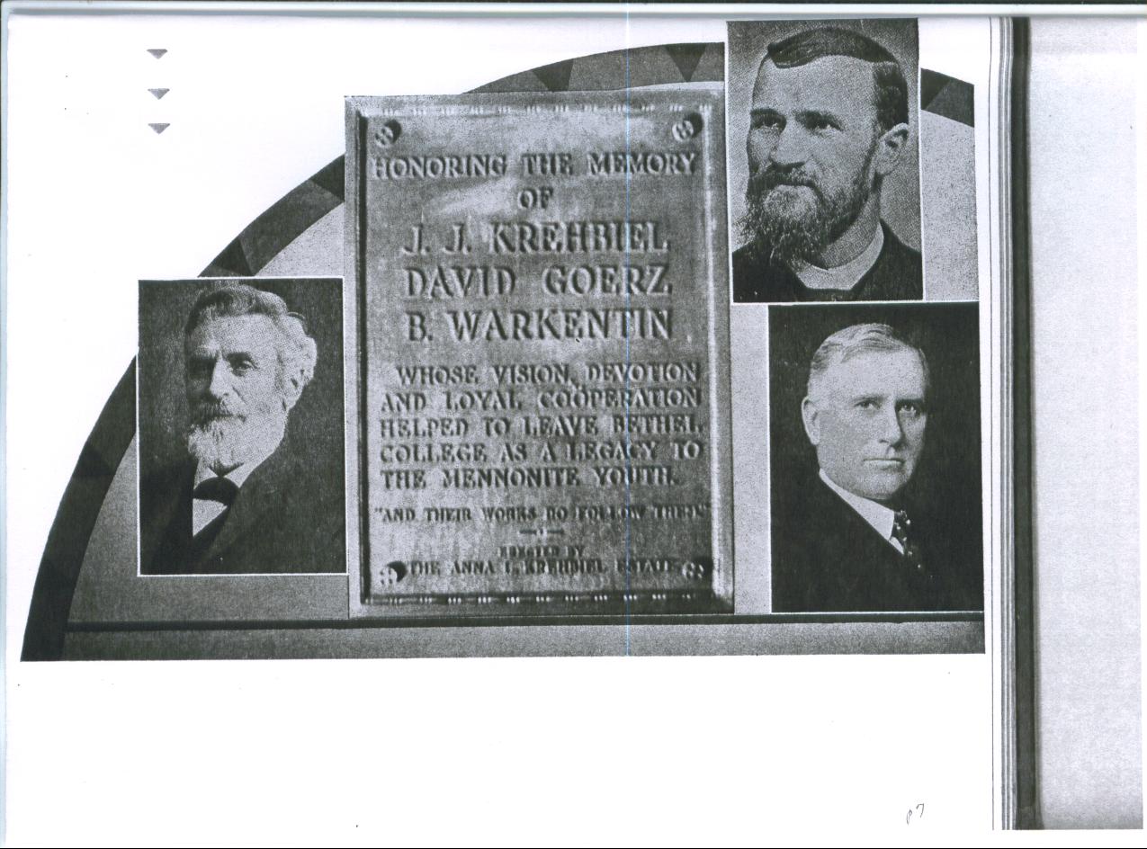 Founders of Bethel College - Krehbiel, Goerz, and Warkentin